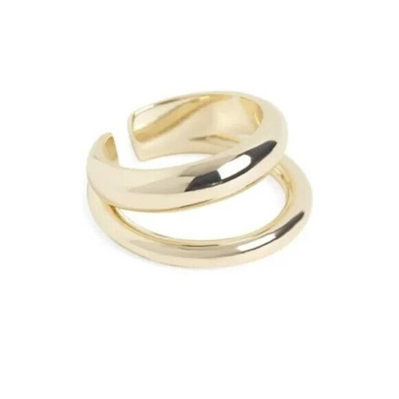 Loren Stewart x Curateur Deux Open Band Ring Gold Plated Women's Size 7 New! - Picture 1 of 3